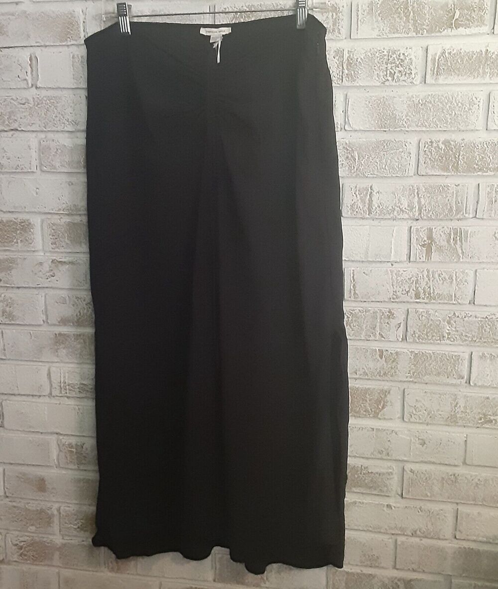 American Eagle Better Together Tunic Bandau Black sz XL Ruched Tie NWT